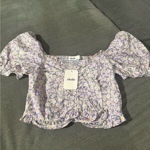 Elodie Purple Floral Women's Top